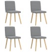 Sillas de comedor 4 unidades tela gris claro
