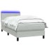 Cama box spring con colchón terciopelo gris claro 90x220