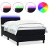 Cama box spring con colchón terciopelo negro 90x220