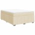 Cama box spring con colchón tela color crema 140x190