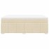 Cama box spring con colchón tela color crema 140x190