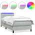 Cama box spring con colchón terciopelo gris claro 90x210