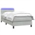 Cama box spring con colchón terciopelo gris claro 90x210