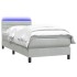 Cama box spring con colchón terciopelo gris claro 90x220