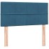 Cama box spring con colchón terciopelo azul oscuro 80x210