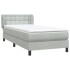 Cama box spring con colchón terciopelo gris claro 90x210