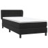 Cama box spring con colchón cuero sintético negro 80x220