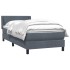 Cama box spring con colchón terciopelo gris oscuro 80x220