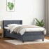 Cama box spring con colchón terciopelo gris oscuro 80x220