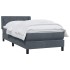 Cama box spring con colchón terciopelo gris oscuro 80x220