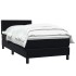 Cama box spring con colchón cuero sintético negro 90x210