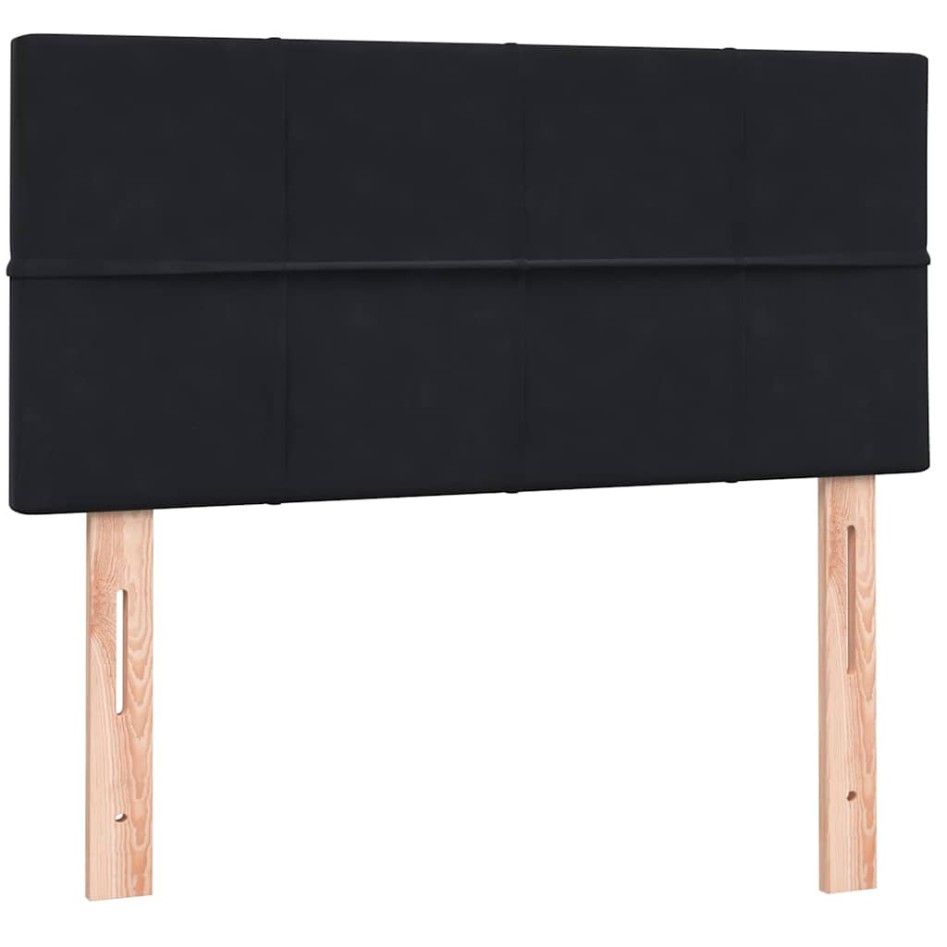 Cama box spring con colchón cuero sintético negro 80x220