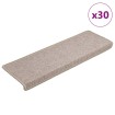 Alfombrilla escalera 30 uds 65x21x4 cm taupe