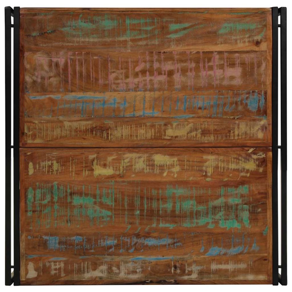 Mesa de centro multicolor 100x100x35 cm madera maciza