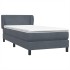Cama box spring con colchón terciopelo gris oscuro 90x220