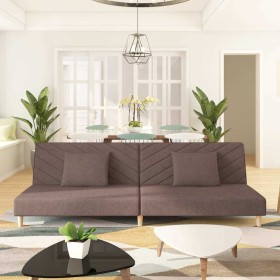 Sofá cama de 2 plazas con dos almohadas tela gris