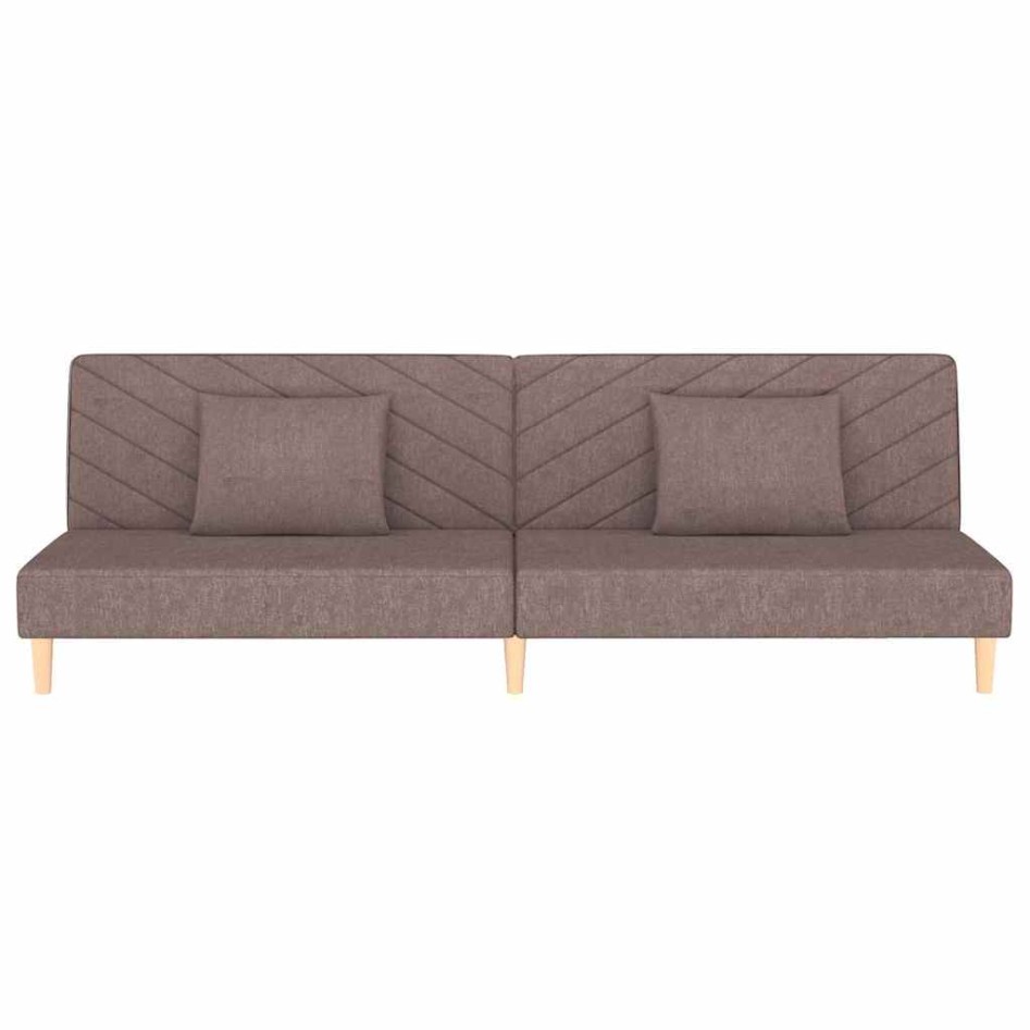 Sofá cama de 2 plazas con dos almohadas tela gris