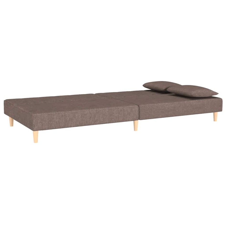 Sofá cama de 2 plazas con dos almohadas tela gris