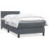 Cama box spring con colchón terciopelo gris oscuro 80x220
