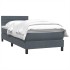 Cama box spring con colchón terciopelo gris oscuro 80x220
