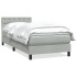 Cama box spring con colchón terciopelo gris claro 90x220