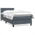 Cama box spring con colchón terciopelo gris oscuro 80x210