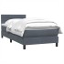 Cama box spring con colchón terciopelo gris oscuro 80x210