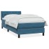 Cama box spring con colchón terciopelo azul oscuro 80x210