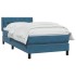Cama box spring con colchón terciopelo azul oscuro 80x210