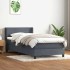 Cama box spring con colchón terciopelo gris oscuro 80x210