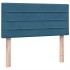Cama box spring con colchón terciopelo azul oscuro 80x210