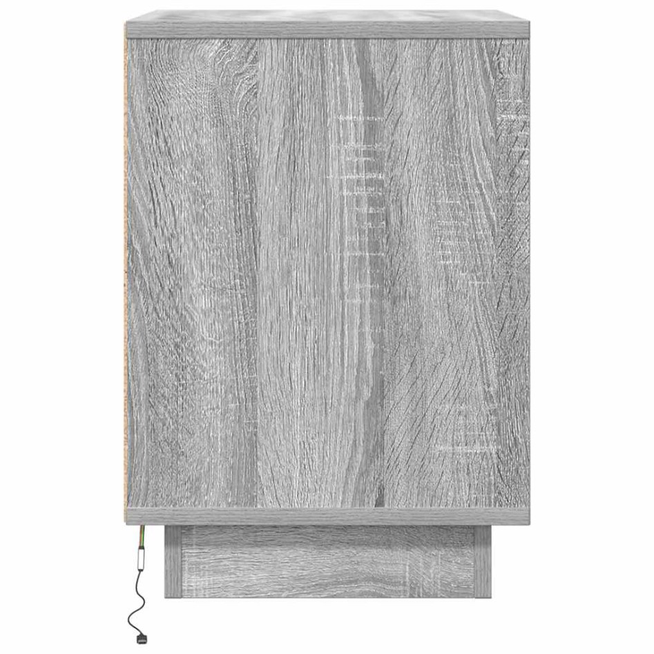 Mesillas de noche con luces LED 2 uds gris sonoma 38x34x50