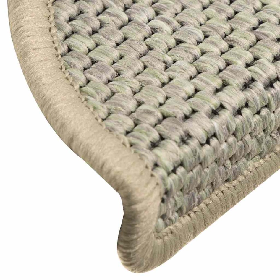 Alfombra autoadhesiva escalera sisal 30 uds verde
