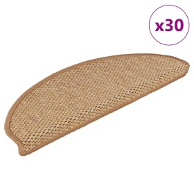 Alfombra autoadhesiva escalera sisal 30 uds 65x21x4 cm