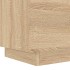 Mesitas de noche luces LED 2 uds madera ingeniería roble