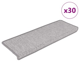 Alfombra autoadhesiva escalera sisal 30 uds 65x21x4 cm