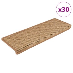 Alfombra autoadhesiva escalera sisal 30 uds 65x21x4 cm
