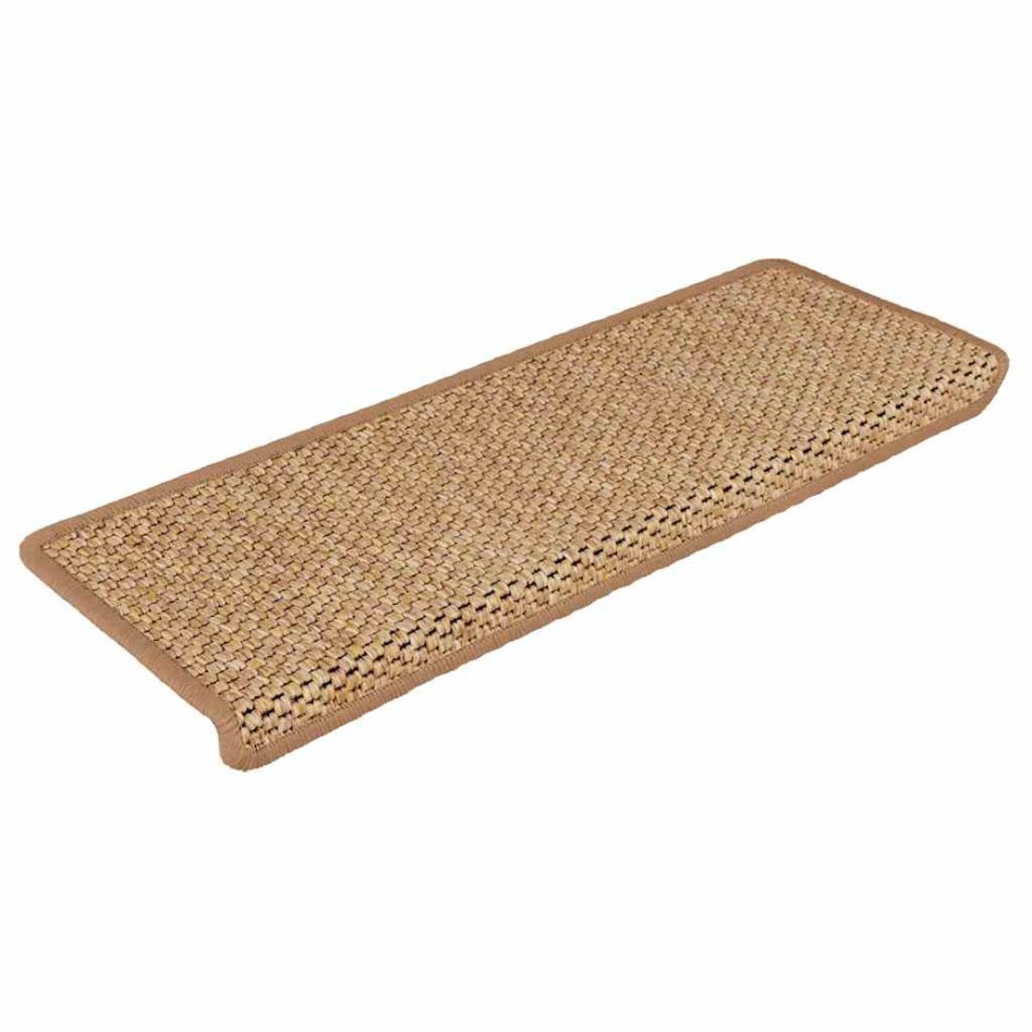 Alfombra autoadhesiva escalera sisal 30 uds 65x21x4 cm
