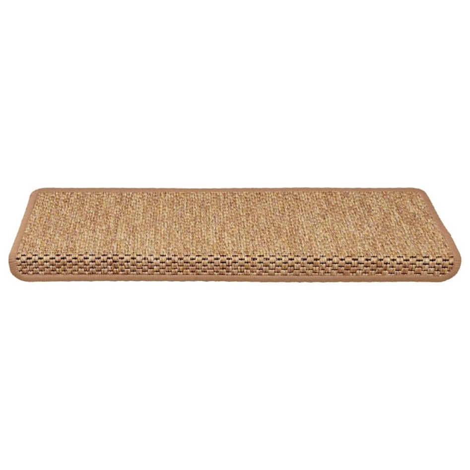 Alfombra autoadhesiva escalera sisal 30 uds 65x21x4 cm