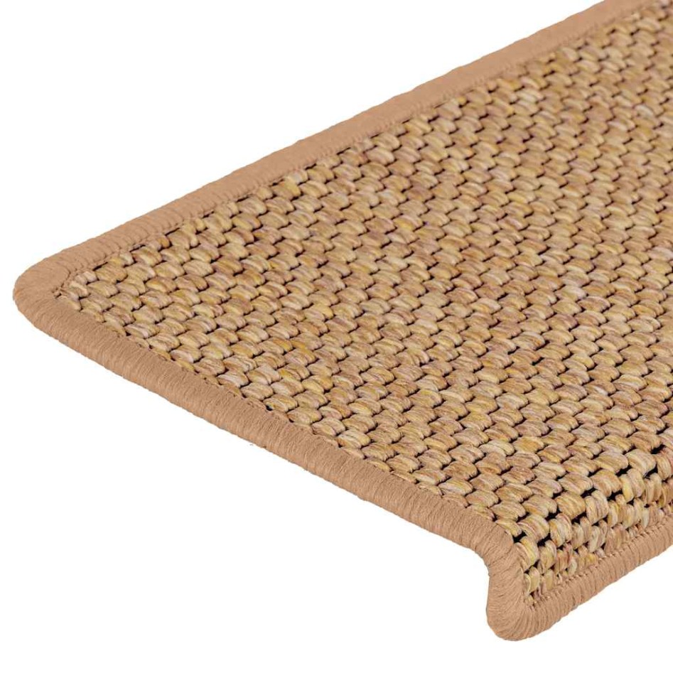 Alfombra autoadhesiva escalera sisal 30 uds 65x21x4 cm