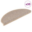Alfombra autoadhesiva escalera sisal 30 uds beige claro