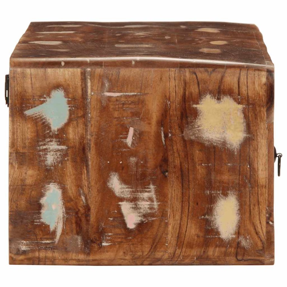 Mueble de TV de pared madera maciza reciclada 100x32x25