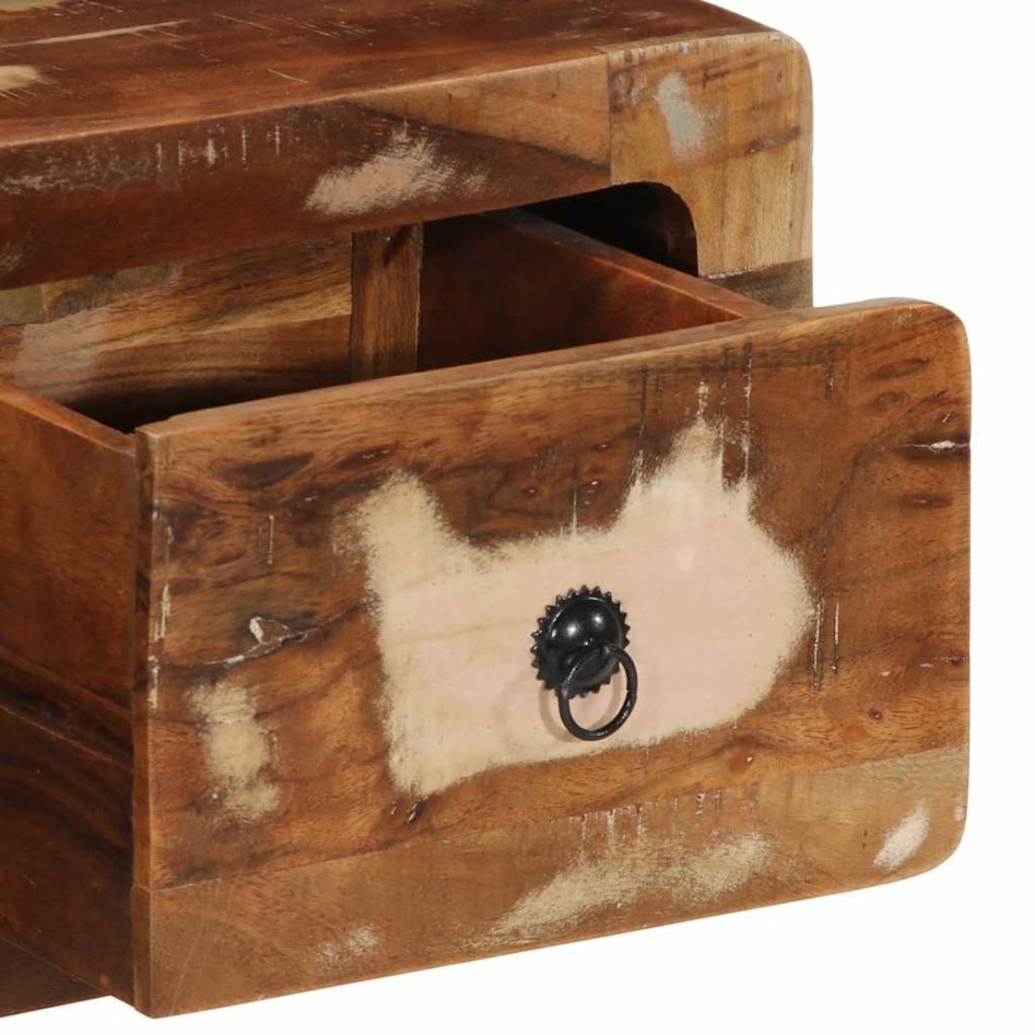 Mueble de TV de pared madera maciza reciclada 100x32x25