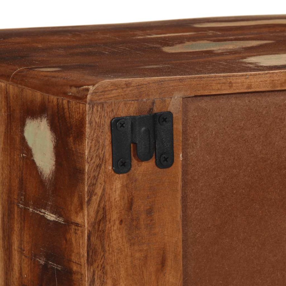 Mueble de TV de pared madera maciza reciclada 100x32x25