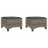 Taburetes de jardín con cojines 2 uds gris 55x55x36