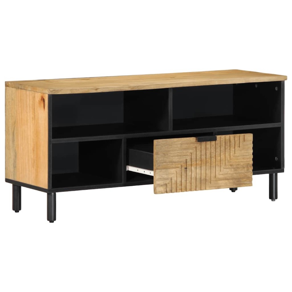Mueble de TV madera maciza de mango marrón 100x33x46