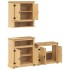 Juego de muebles de baño Corona 3 pzas madera maciza