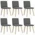 Sillas de comedor 6 unidades tela gris