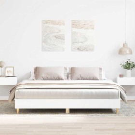 Cama sin colchón blanca 180x200 cm madera de