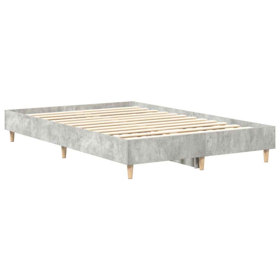Estructura de cama sin colchón gris hormigón 135x190 cm